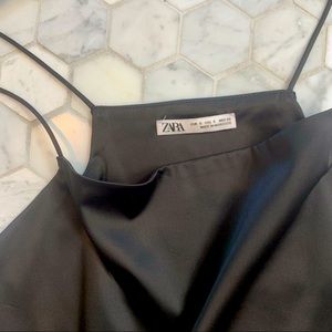 Zara black satin tank, size S. NWOT